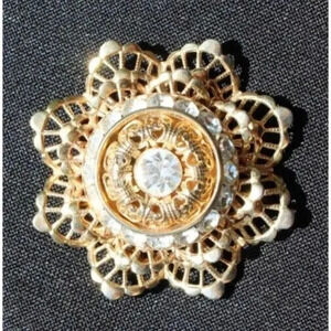 Vintage Flower Star Costume Brooch Pin Jewelry